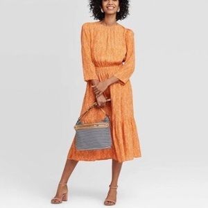 A New Day orange floral print dress